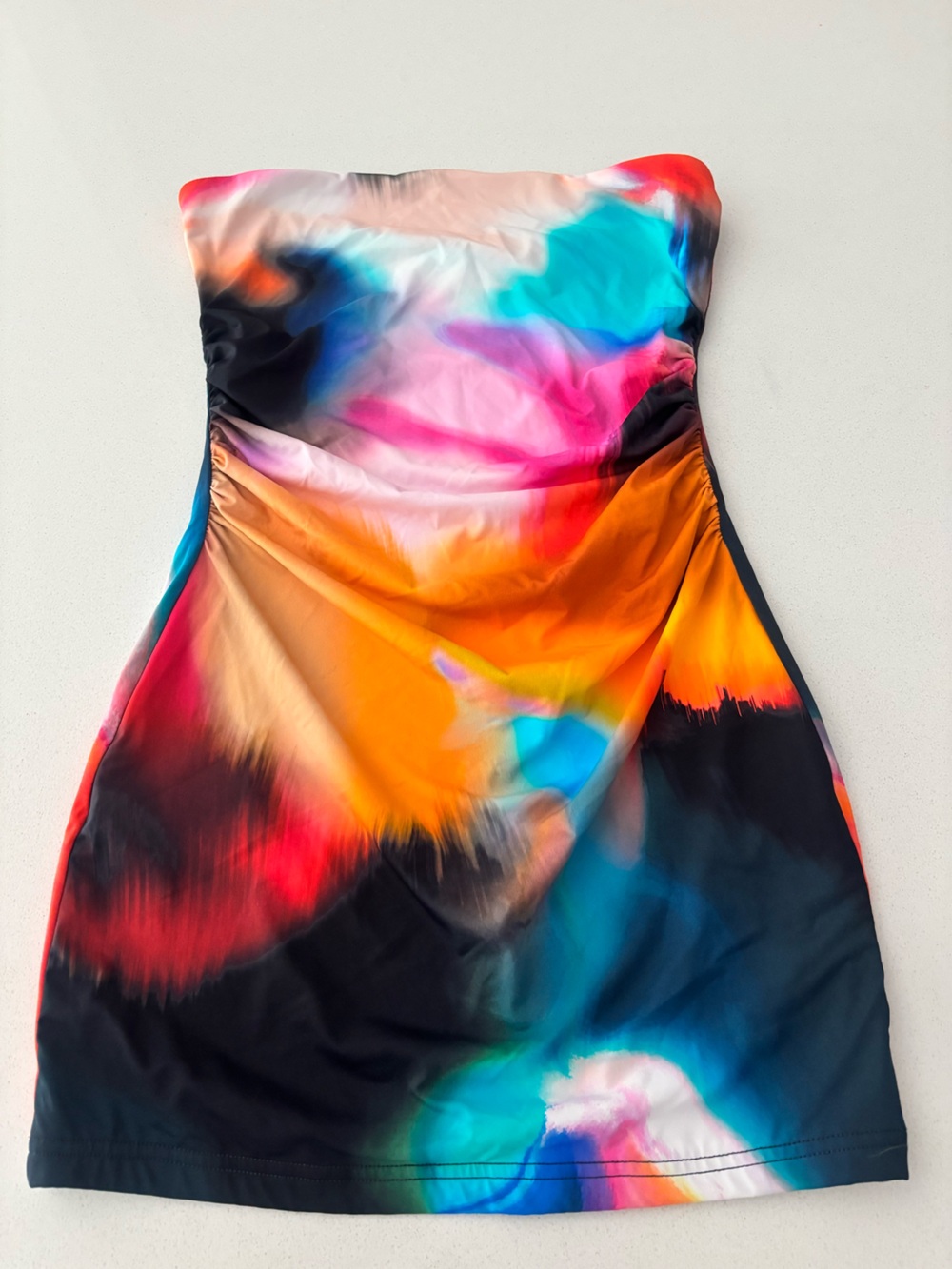White Fox Boutique Multicolor Strapless Mini Dress